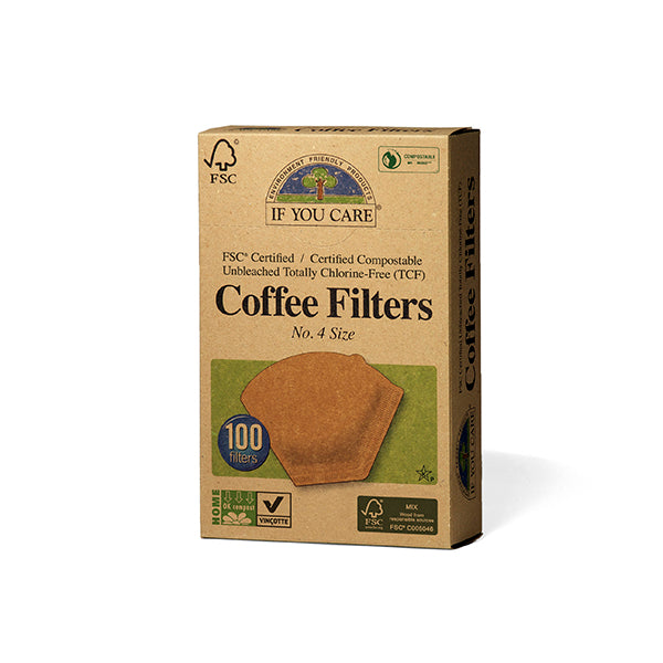 FSC&コンポスト認証 無漂白コーヒーフィルター No.4サイズ(1~4杯用) 100枚入り