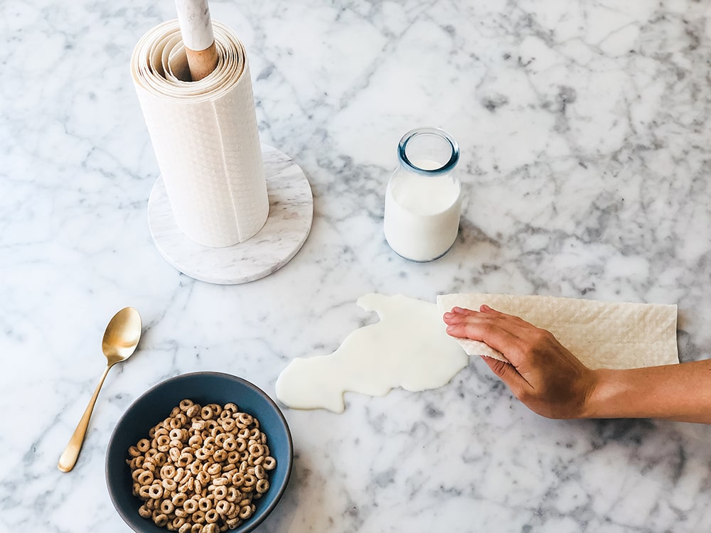 コンポスト&USDAバイオベース認証 100%ナチュラル高吸水リユーザブルペーパータオル(1ロール12枚)